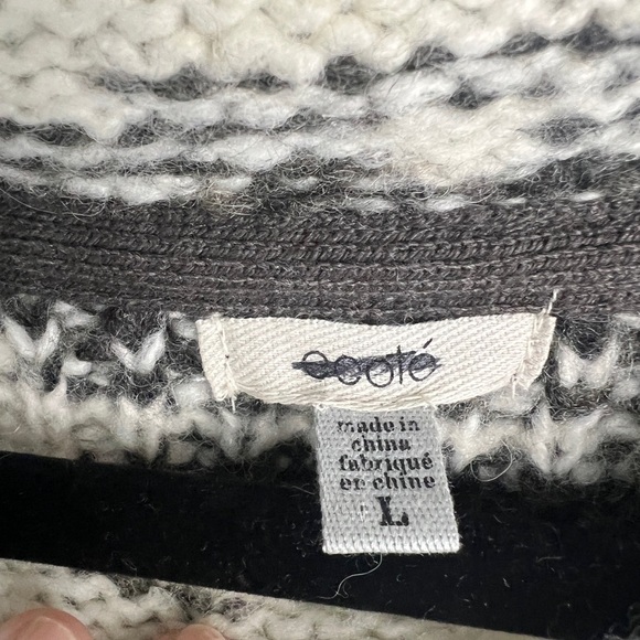 Urban Outfitters Ecote Grey White Gradient Print Mock Neck Wool Blend Sweater L - Picture 10 of 10